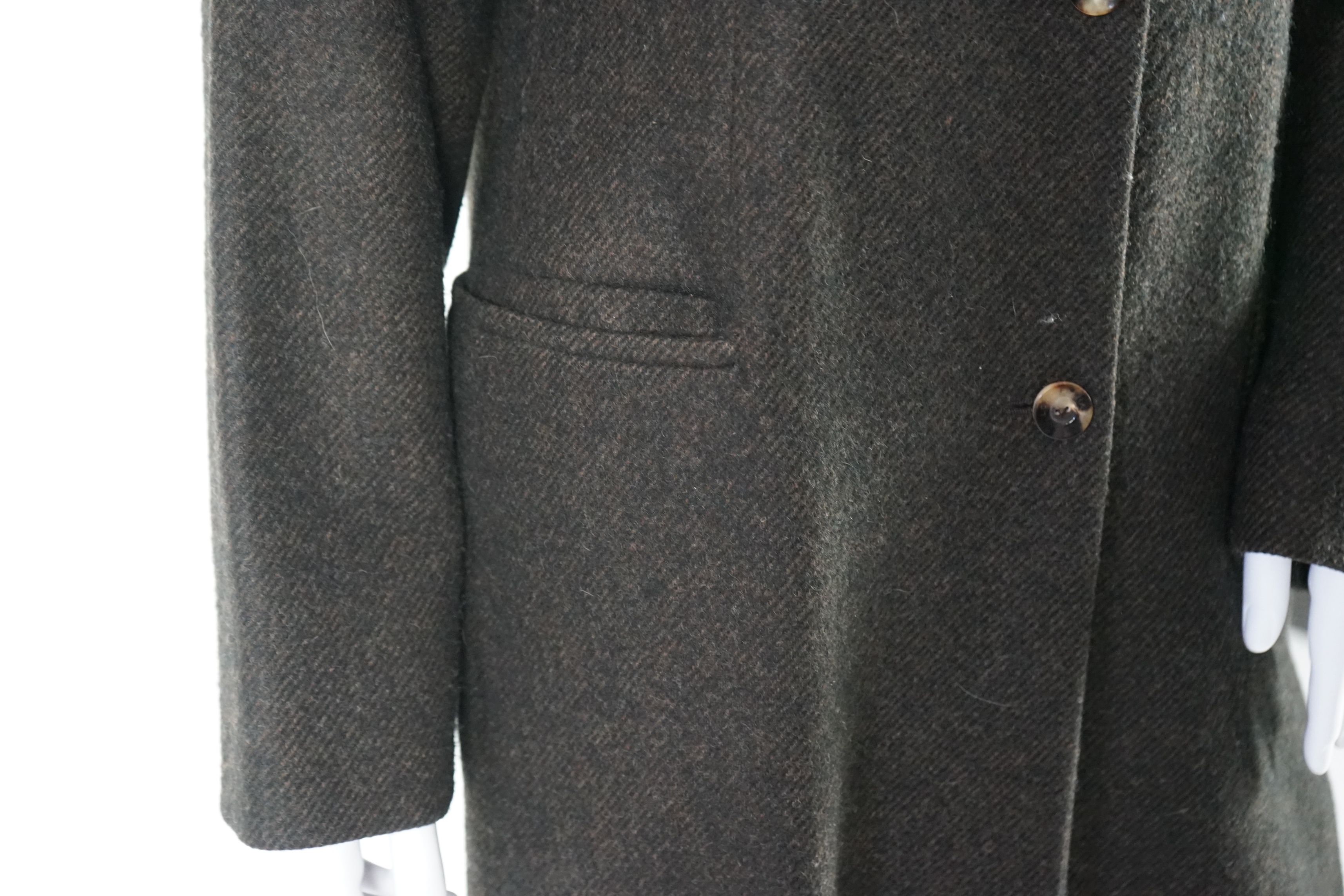 A lady's brown Loro Piana cashmere long coat and a grey cashmere knitted jacket. Approx Sizes 14 Proceeds to Happy Paws Puppy Rescue